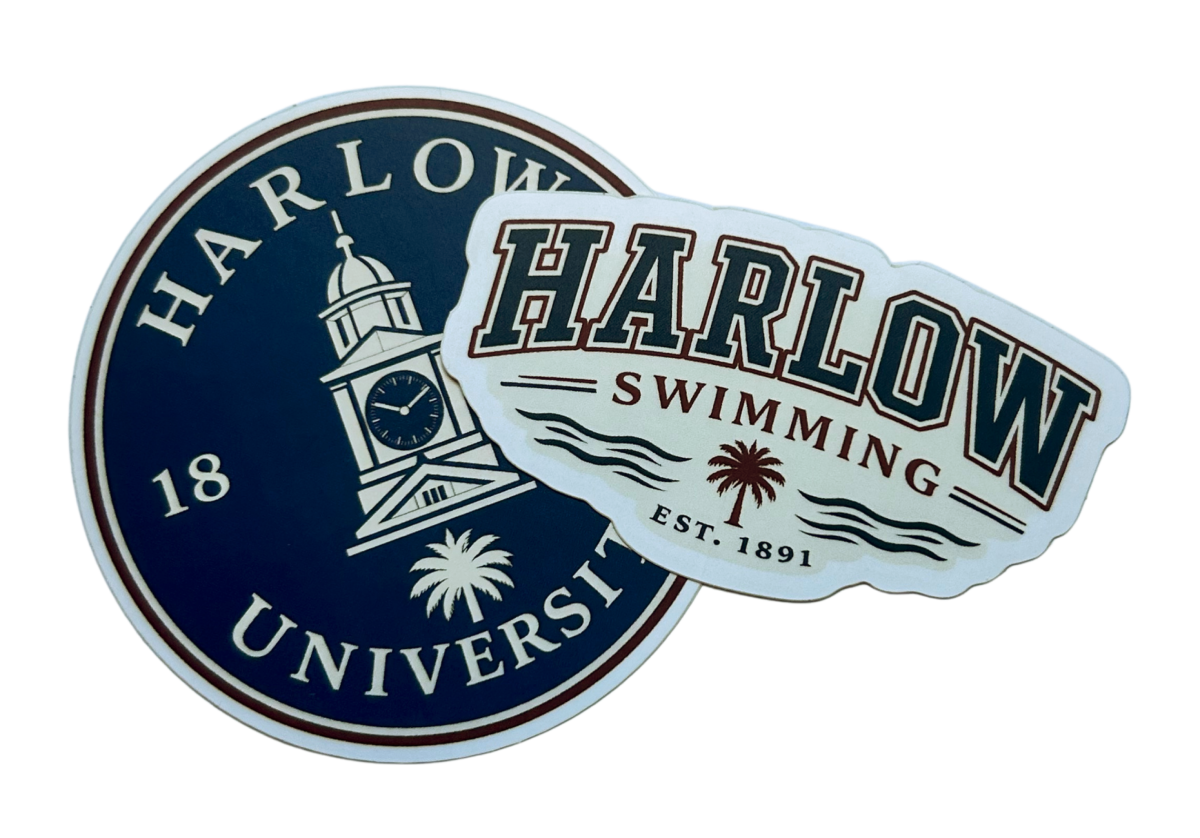 Two possible Harlow sticker designs